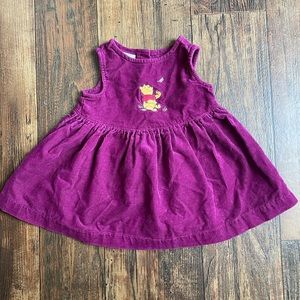 Winnie the Pooh corduroy baby dress. Size 12months.